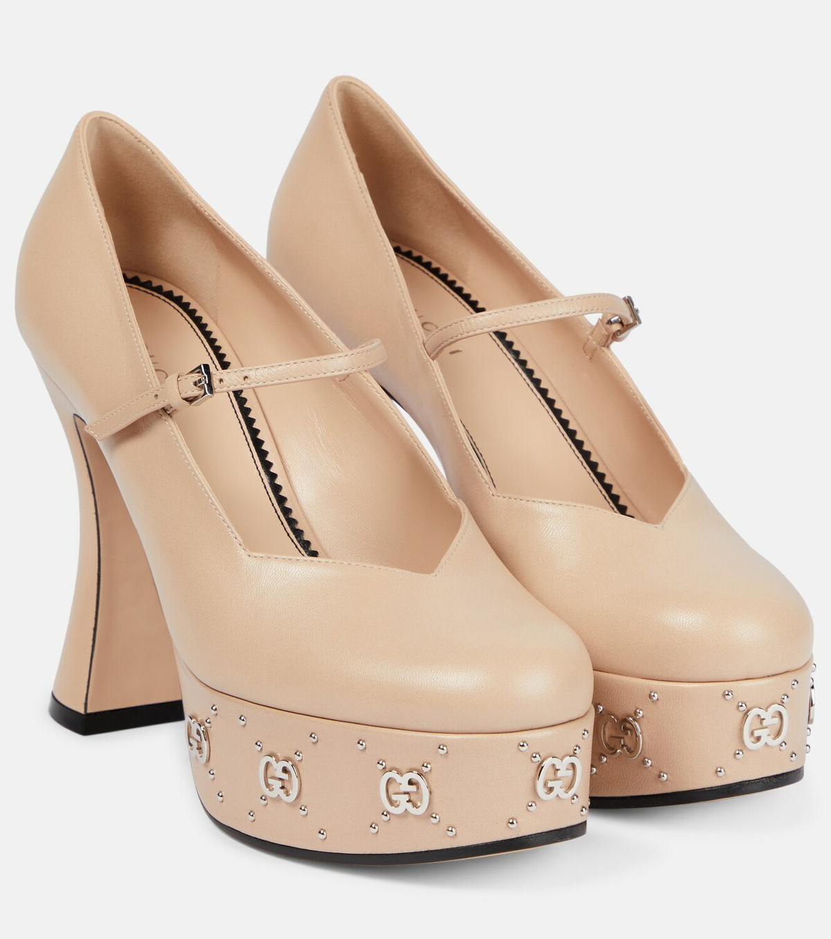 【GUCCI】gucci janaya sndl ld32 Gucci Janaya leather platform pumps Gucci