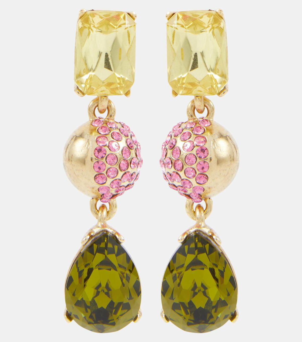 Oscar de la Renta Crystal-embellished drop earrings