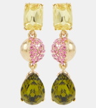 Oscar de la Renta Crystal-embellished drop earrings