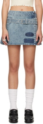 AMBUSH Blue Denim Pleats Miniskirt