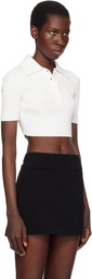 Courrèges White Cropped Knit Polo