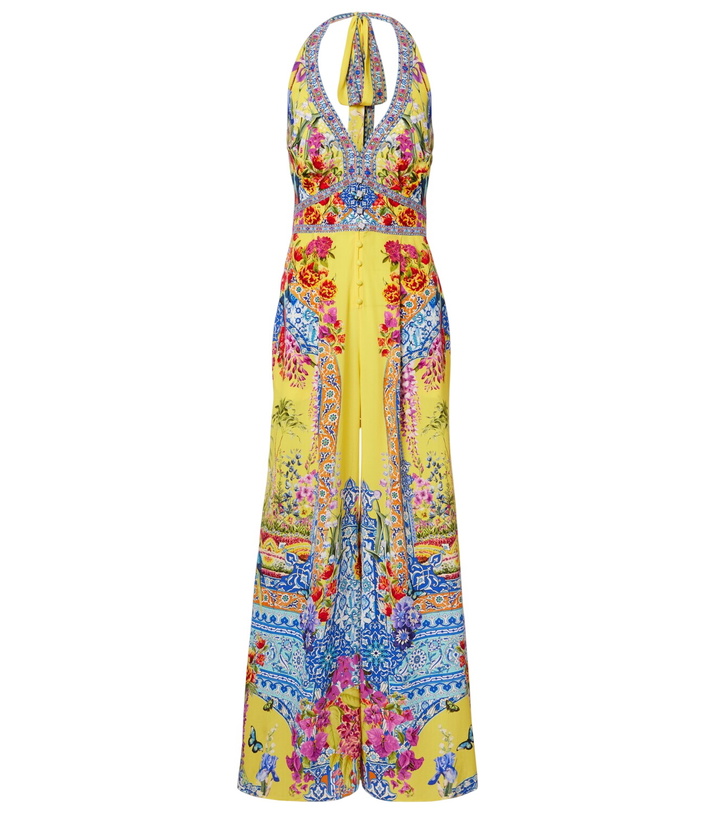 Photo: Camilla Embellished halterneck silk crêpe jumpsuit