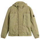 Stone Island Men's Warp Rib Nylon-TC Hooded Jacket in Laurel Green