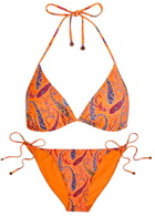 Etro Patterned Triangle Bikini Orange