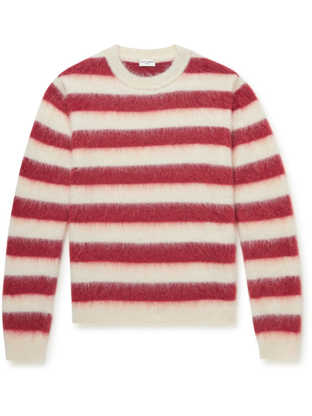 Photo: SAINT LAURENT - Striped Knitted Sweater - Red