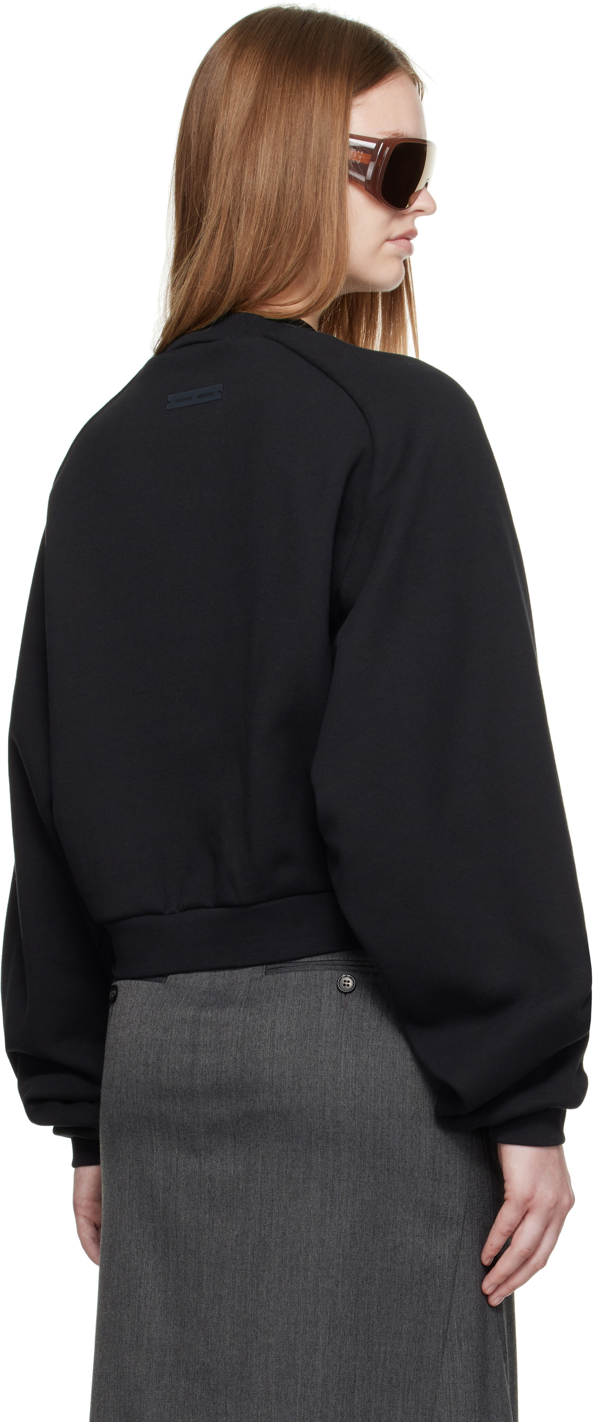 Fear of God ESSENTIALS Black Fleece Raglan Crewneck Sweatshirt