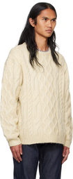 Levi's Off-White Battery Crewneck Sweater