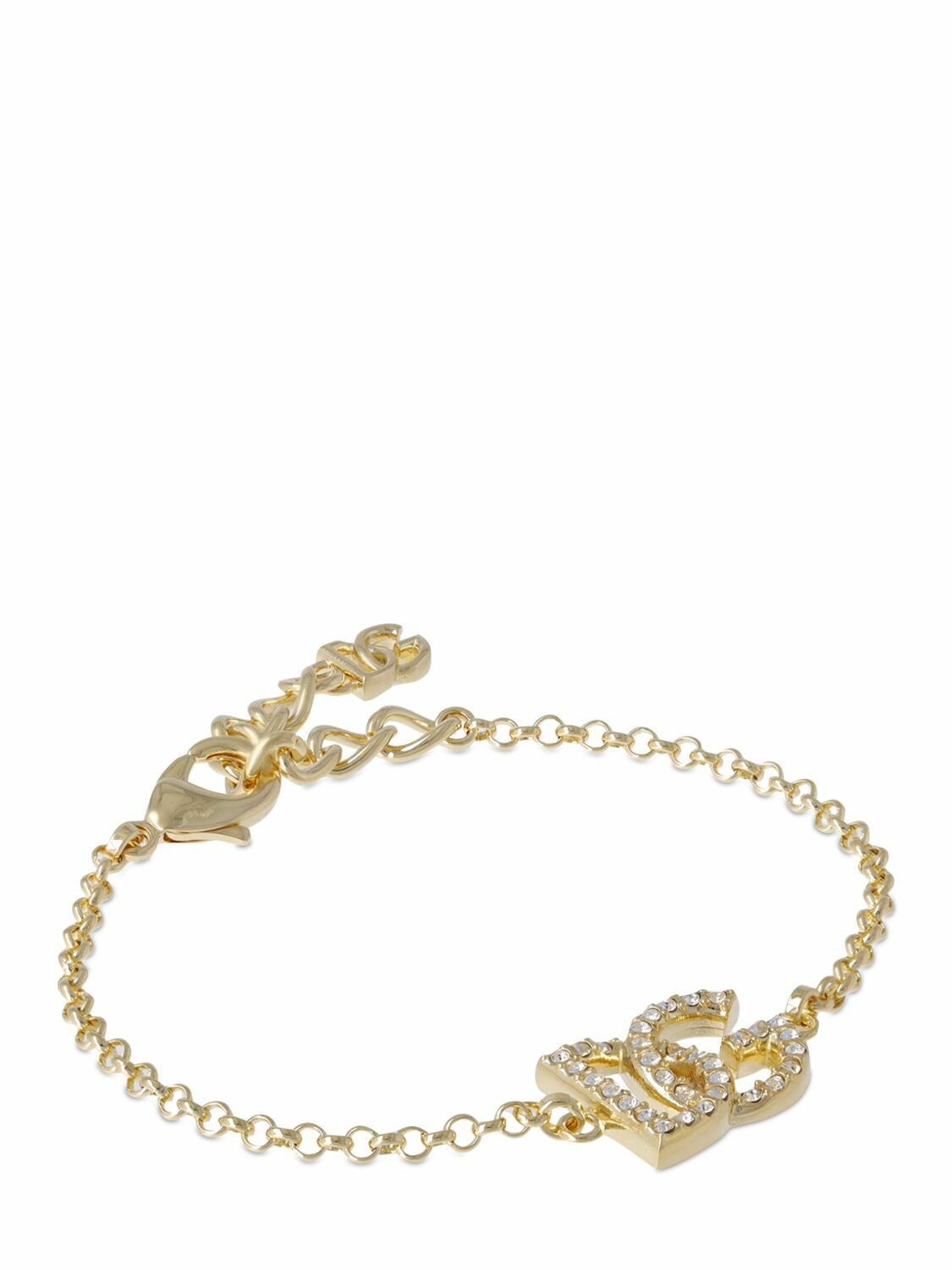 Dolce & Gabbana Silver Tone Brass Beaded Resin DG Logo Chain Men Bracelet main image 0