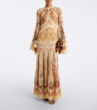 Zimmermann Valiant floral panelled silk gown