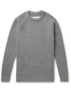 Barbour White Label - Ribbed Shetland Wool Sweater - Gray