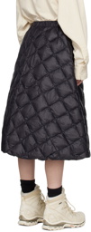 TAION Black Quilted Down Skirt