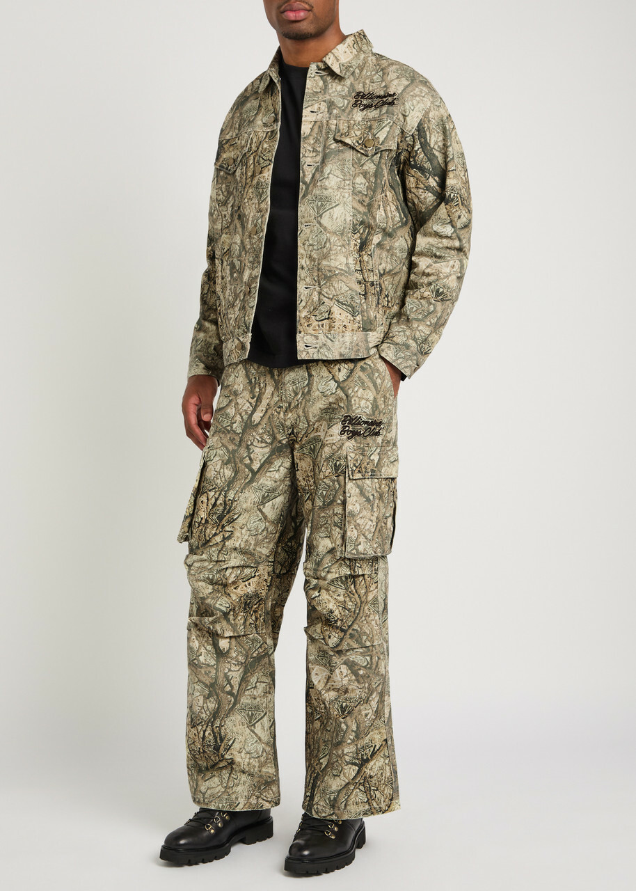 Billionaire Boys Club Camouflage Wide-leg Cotton Cargo Trousers Multicoloured 1