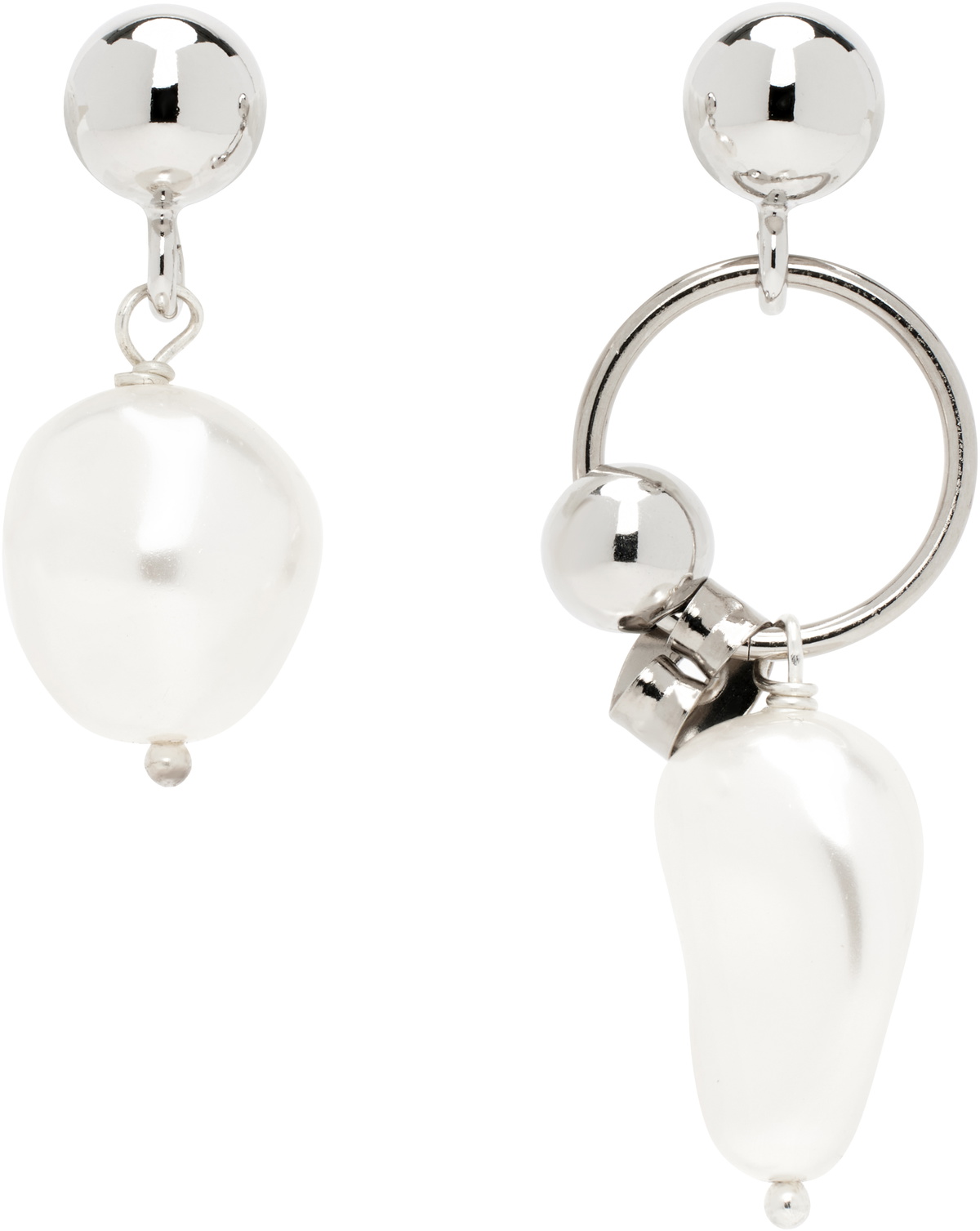 Justine Clenquet SSENSE Exclusive Silver Nate Single Earring