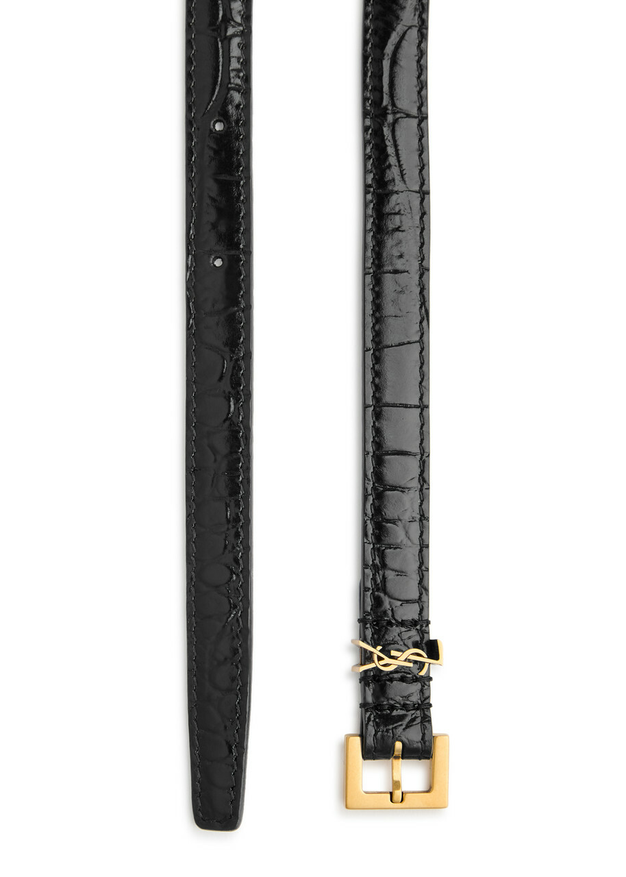 Saint Laurent Cassandre Extra Thin Crocodile-effect Leather  display picture 1