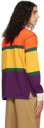 Drake's Multicolor Multi Stripe Cotton Rugby Polo