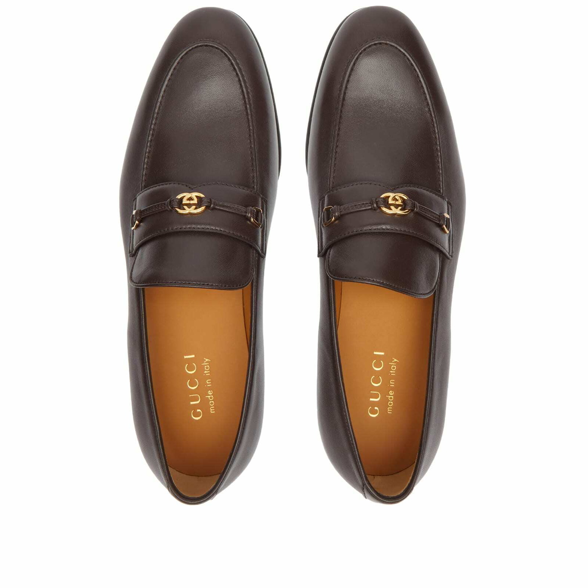 Gucci Interlocking-g Leather Loafers in Cocoa Gucci Tan Leather Interlocking G Slip On Loafers Size 45  main image 2