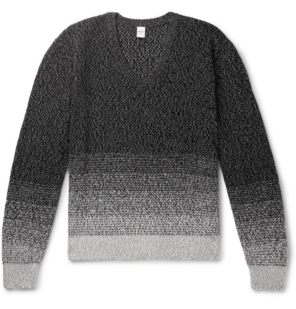 Photo: Berluti - Cotton and Mulberry Silk-Blend Sweater - Black