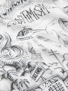 Casablanca - Tattoo Convertible-Collar Printed Silk-Satin Shirt - White