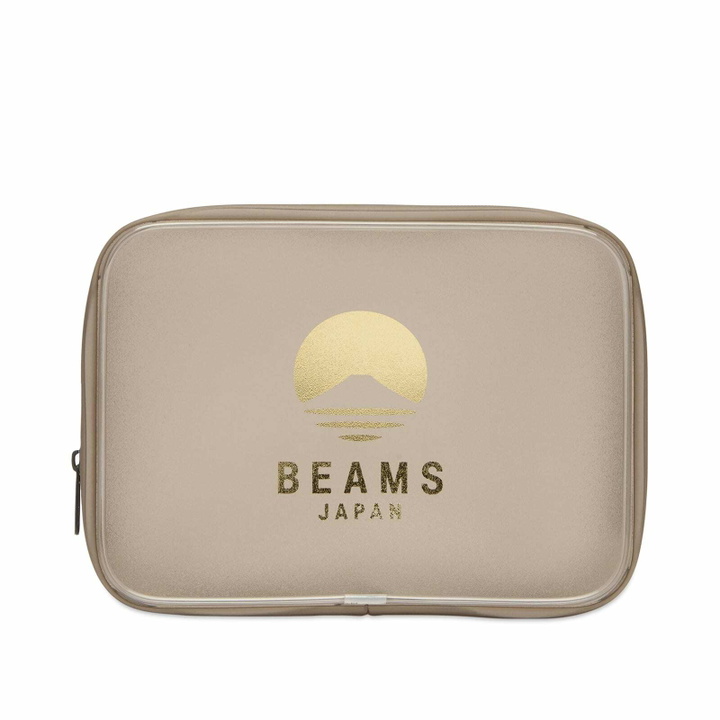 Photo: BEAMS JAPAN Logo Pouch - Large in Brown 