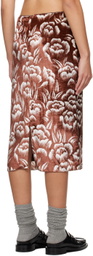 Meryll Rogge Brown Floral Midi Skirt