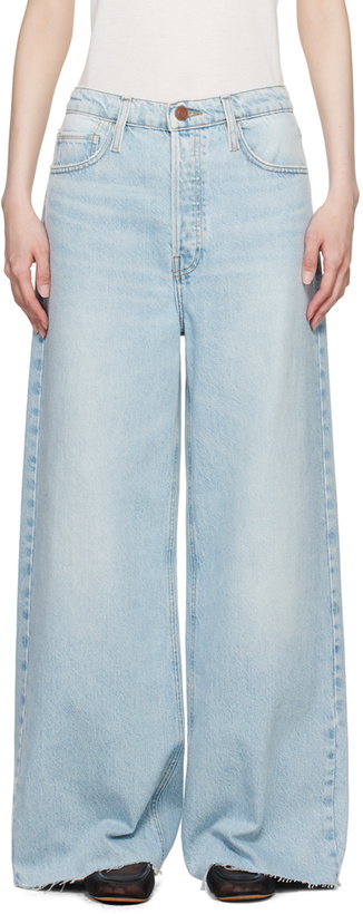 Photo: FRAME Blue 'Le Low Baggy Wide Leg' Jeans