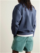 Nike - Solo Swoosh Logo-Embroidered Cotton-Blend Jersey Half-Zip Sweatshirt - Blue