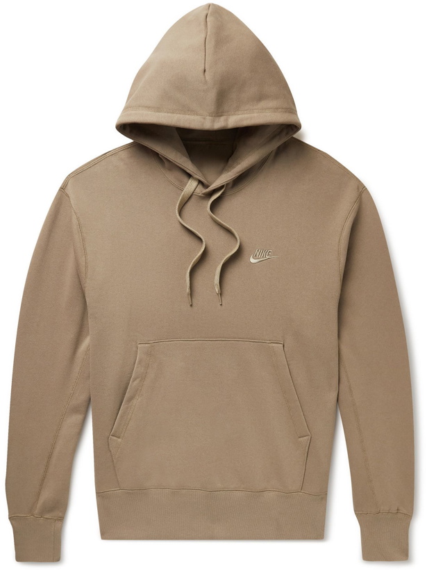 Photo: Nike - Sportswear Logo-Embroidered Cotton-Jersey Hoodie - Brown