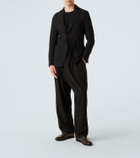 Giorgio Armani Embroidered logo leather loafers