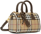 Burberry Beige Mini Check Bowling Bag