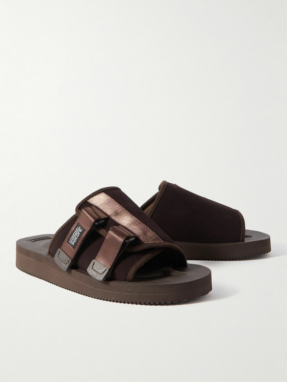 Suicoke - KAW-VS Webbing-Trimmed Suede Sandals - Brown Suicoke