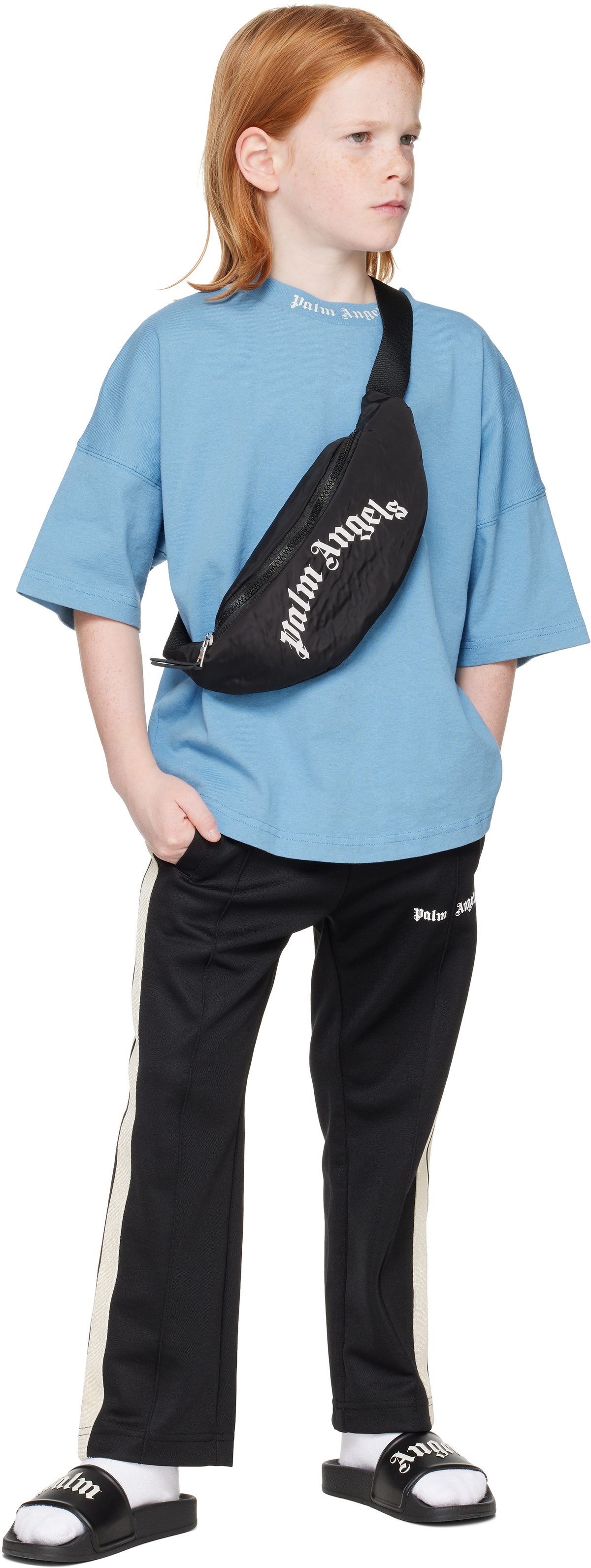 Palm Angels Kids Blue Classic Overlogo T-shirt