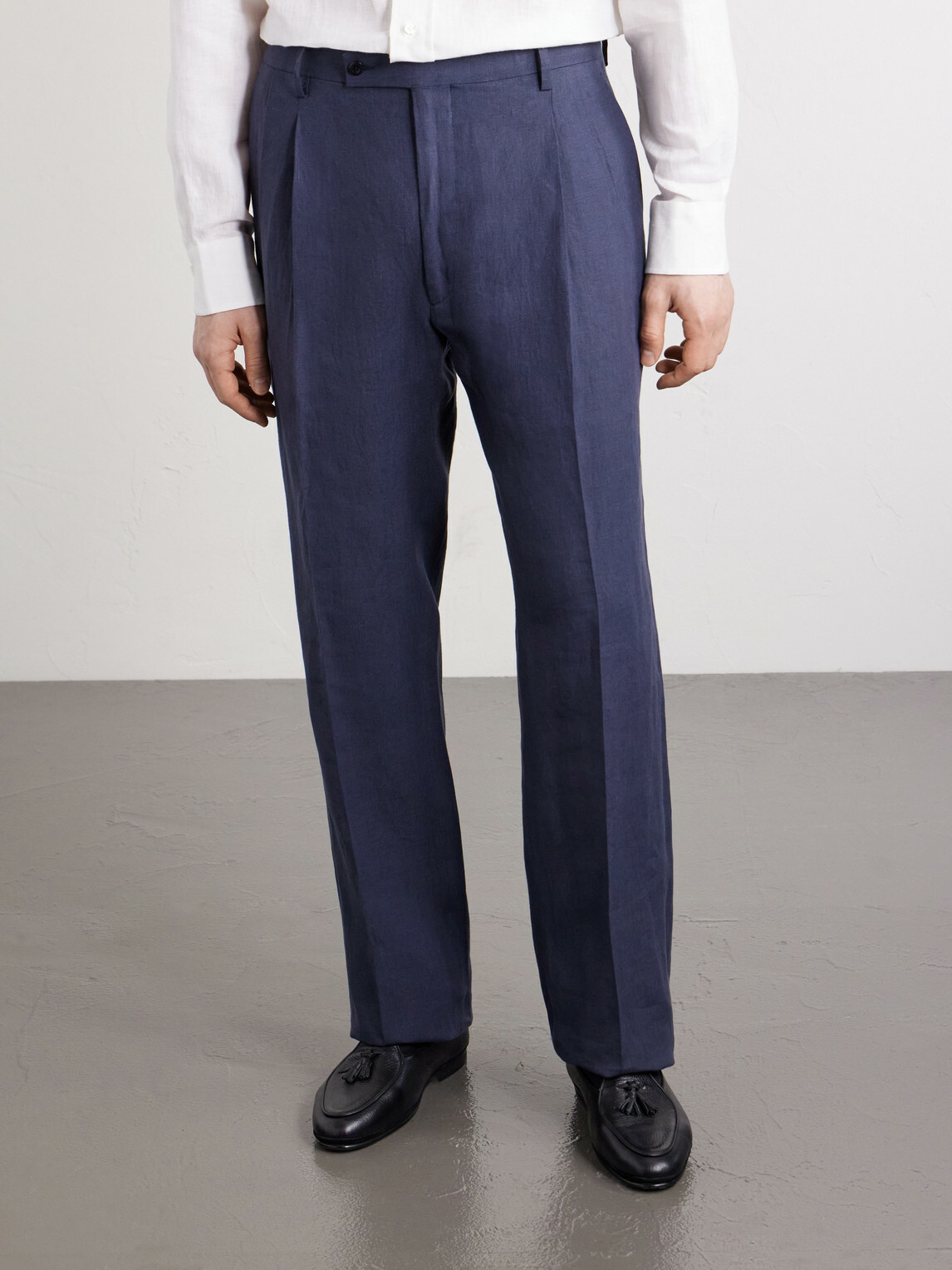 Rubinacci - Ciro Straight-Leg Linen Suit Trousers - Blue