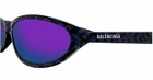 Balenciaga Eyewear Bb0007s-011 - Black / Violet Sunglasses