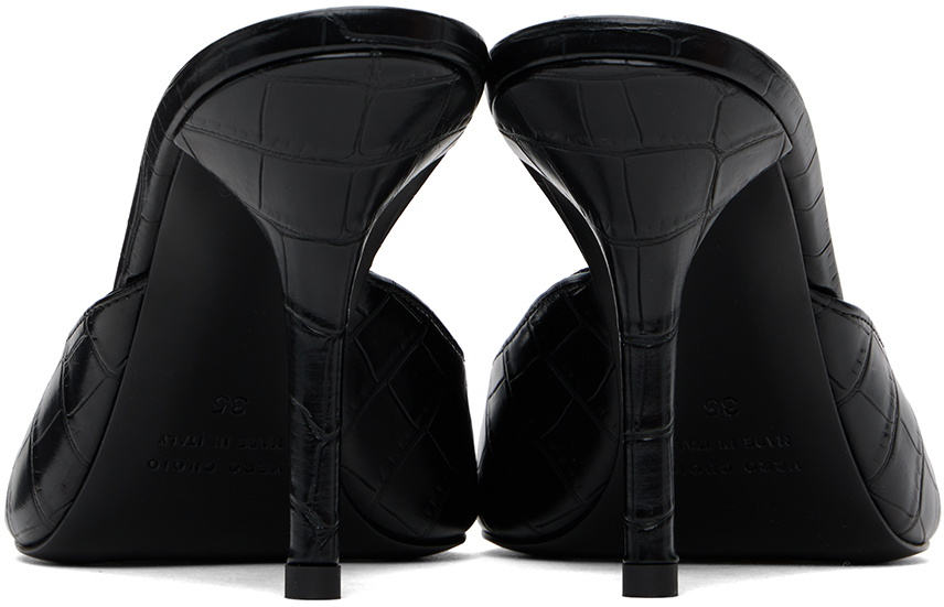 GIABORGHINI Black Perni 04 Croc Heeled Sandals