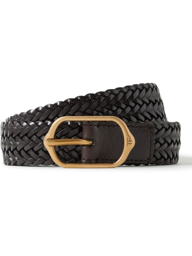Photo: TOM FORD - 2.5cm Woven Leather Belt - Brown