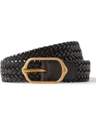 TOM FORD - 2.5cm Woven Leather Belt - Brown