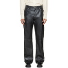 MM6 Maison Margiela Black Faux-Leather Pants