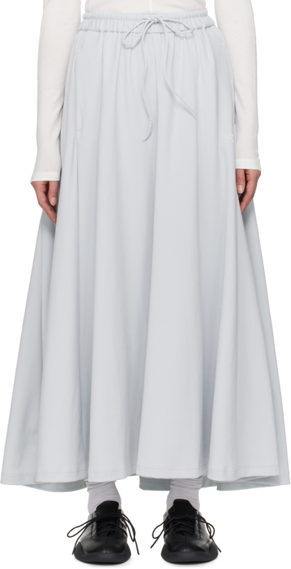 Photo: Y-3 Gray 3-Stripes Track Maxi Skirt