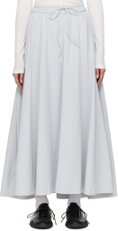 Y-3 Gray 3-Stripes Track Maxi Skirt