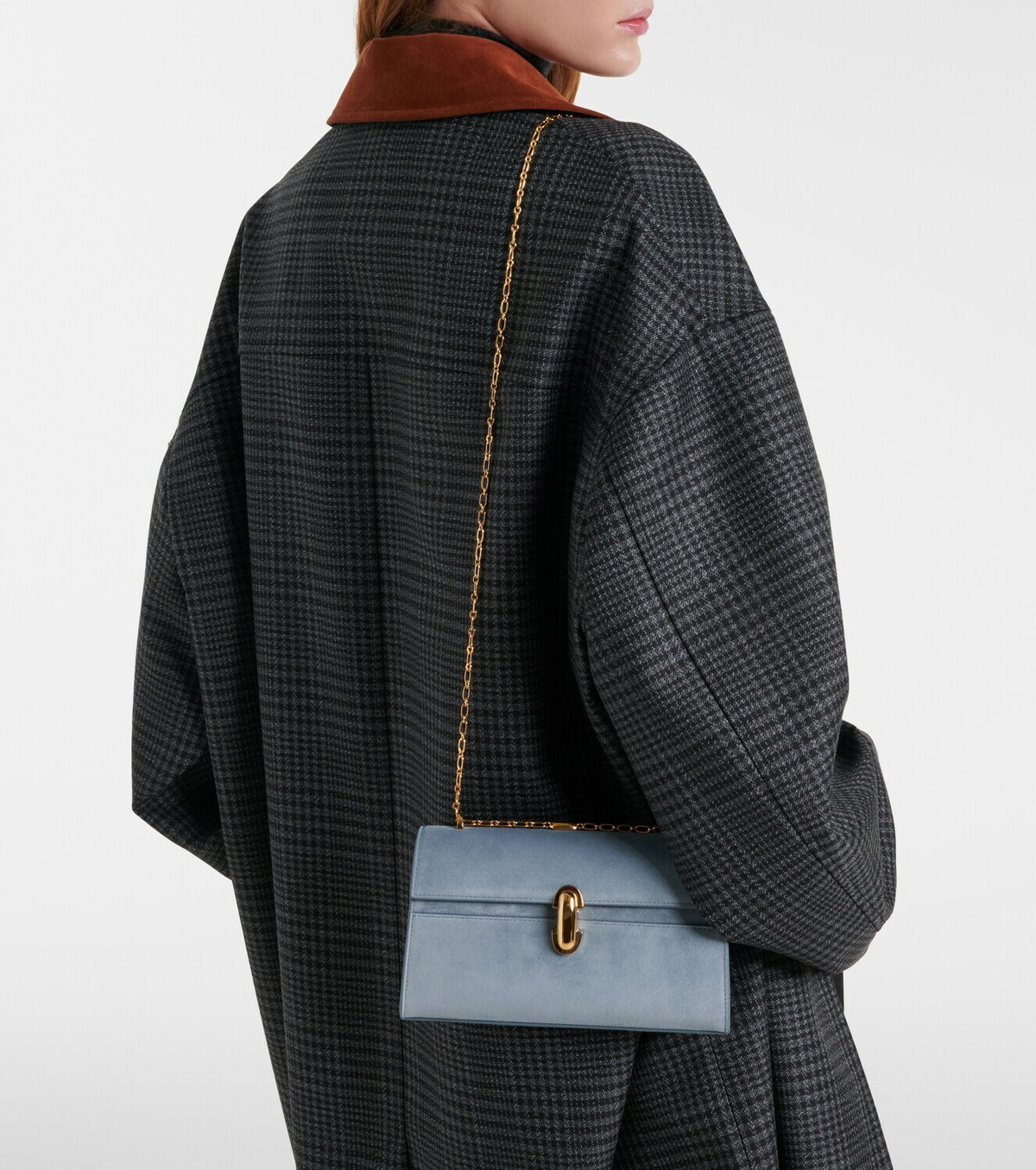 Savette Symmetry Chain Mini suede crossbody bag