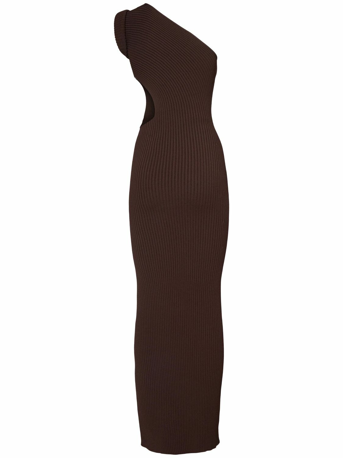 max mara cut out dresses Max Mara | Woman - Lam one-shoulder dress - Mud