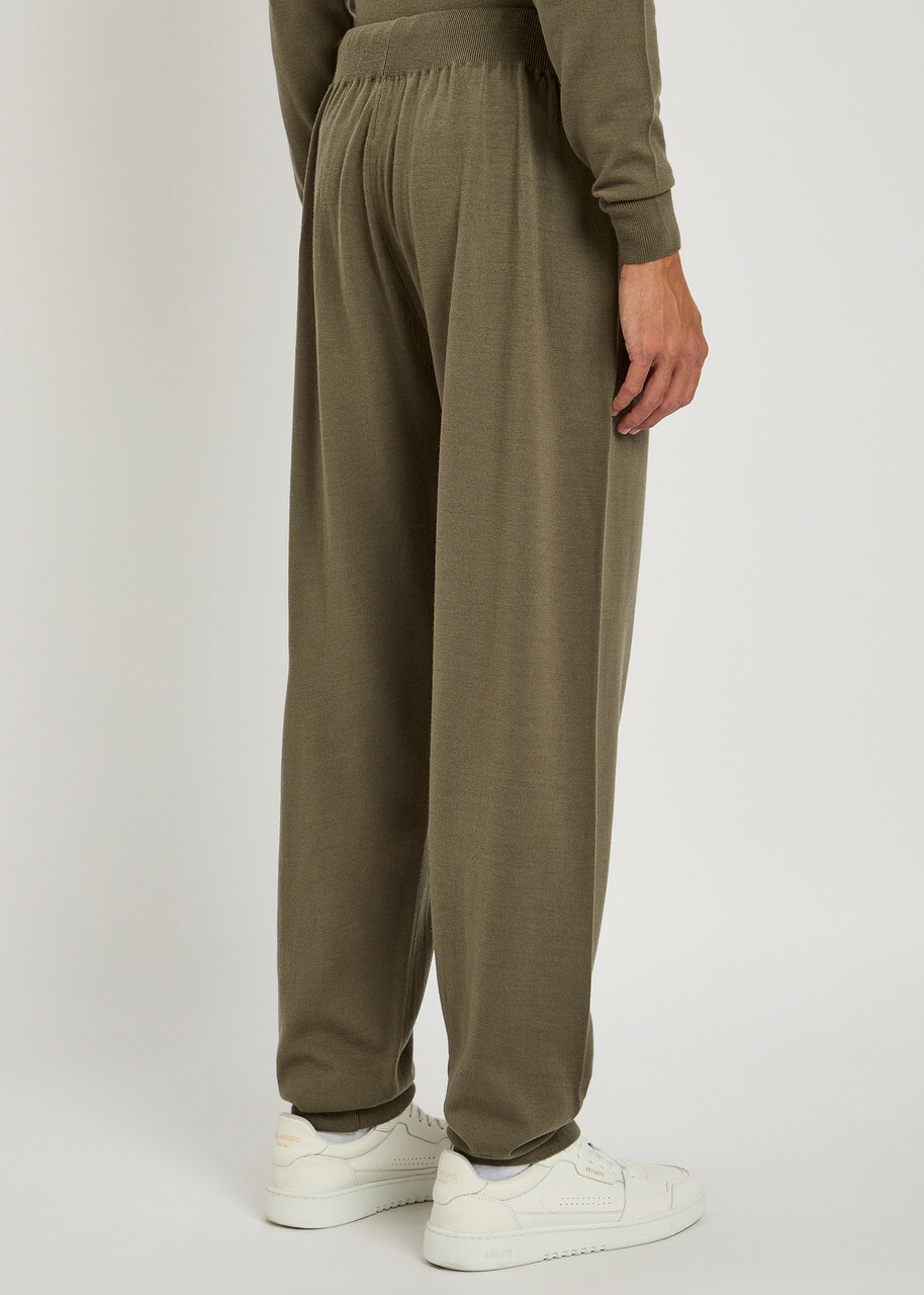 John Smedley Henning Wool Sweatpants Khaki