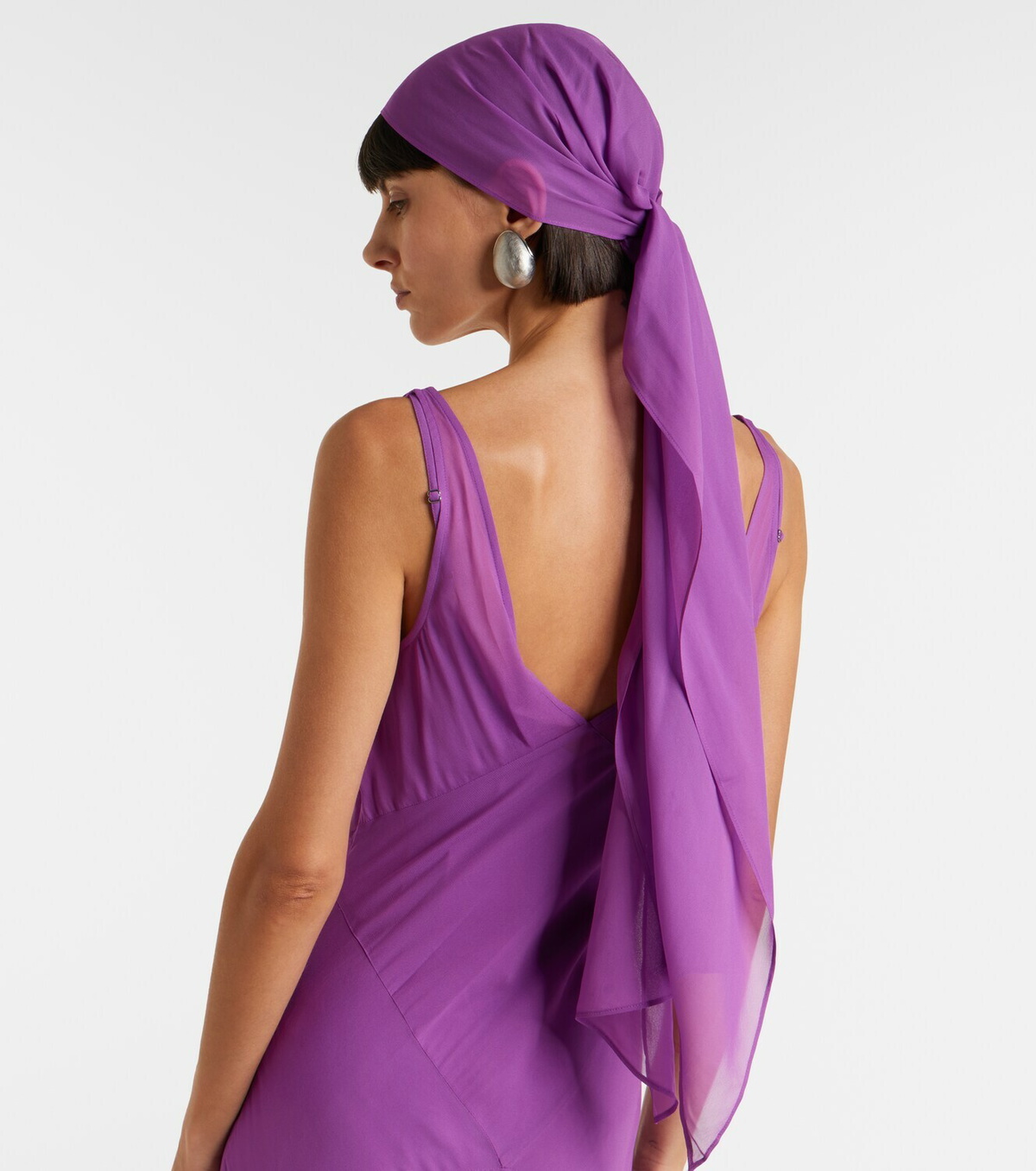 De La Vali Mystica asymmetric georgette midi dress