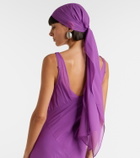 De La Vali Mystica asymmetric georgette midi dress