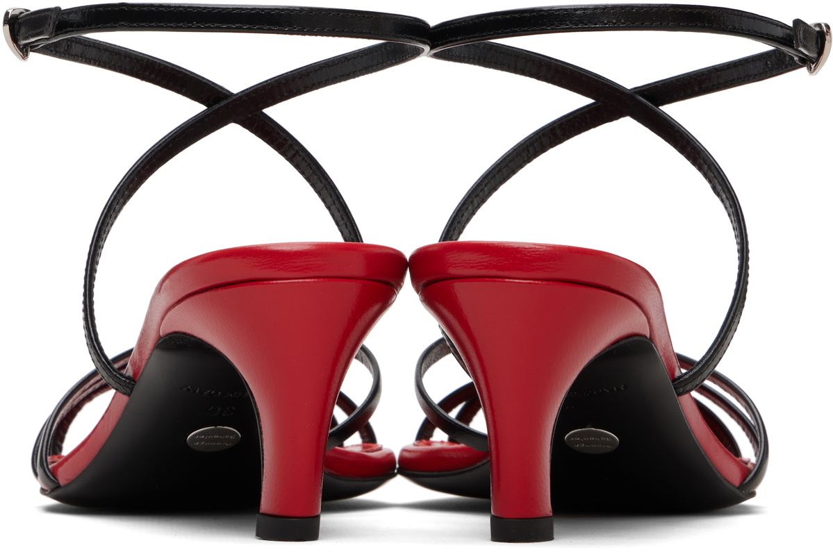 Proenza Schouler Black & Red Uma Ankle Strap Heeled Sandals