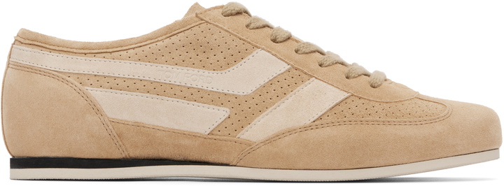 Photo: TOM FORD Beige Perforated Suede Brook Sneakers