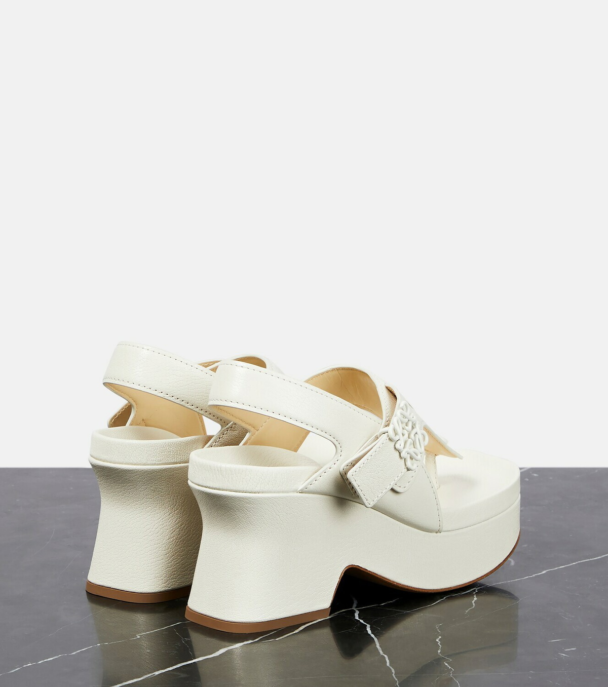 Loewe Ease leather platform thong sandals Loewe
