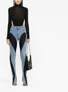 Mugler Blue Two-Tone Skinny Jeans
