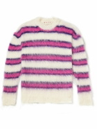 Marni - Striped Mohair-Blend Sweater - White