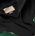 Gucci - Oversized Printed Loopback Cotton-Jersey Hoodie - Men - Black